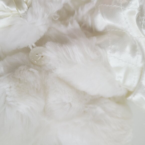 Gymboree Faux Fur Coat With Satin Bow & Button Closure Size 2T Party Church - Picture 6 of 8